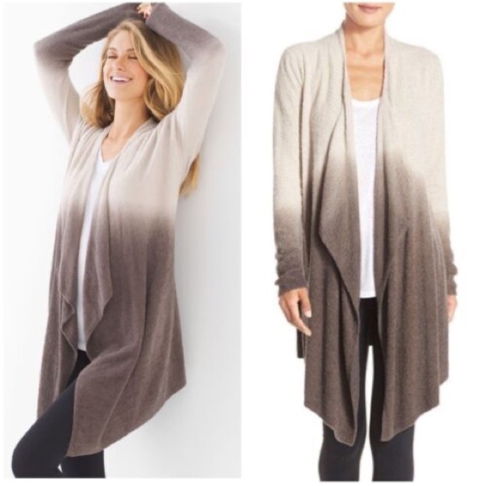 Barefoot Dreams Seashore CozyChic Lite Calypso Wrap Ombre Stone/Cocoa
